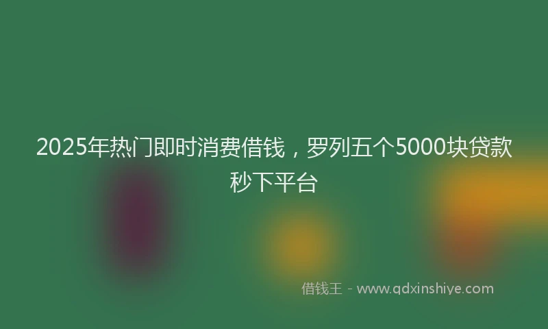 2025年热门即时消费借钱，罗列五个5000块贷款秒下平台