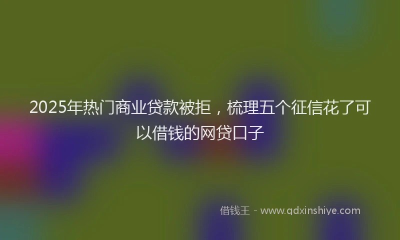 2025年热门商业贷款被拒，梳理五个征信花了可以借钱的网贷口子