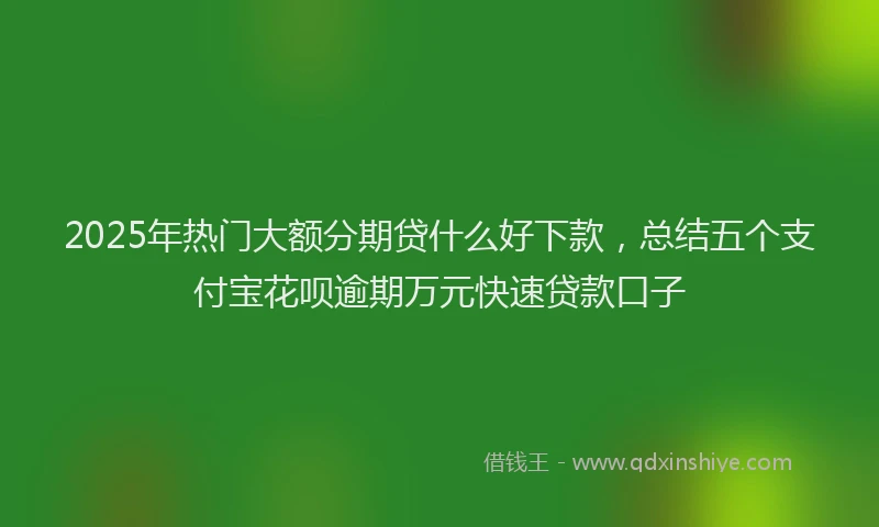 2025年热门大额分期贷什么好下款，总结五个支付宝花呗逾期万元快速贷款口子