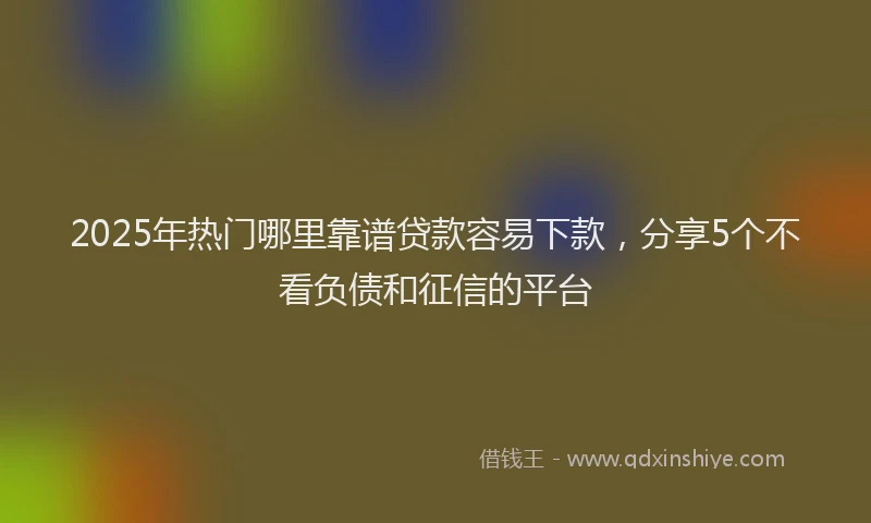 2025年热门哪里靠谱贷款容易下款，分享5个不看负债和征信的平台
