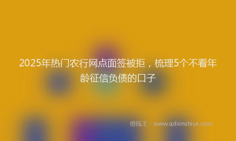 2025年热门农行网点面签被拒，梳理5个不看年龄征信负债的口子