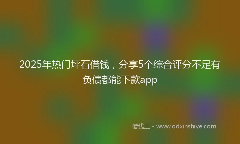 2025年热门坪石借钱，分享5个综合评分不足有负债都能下款app