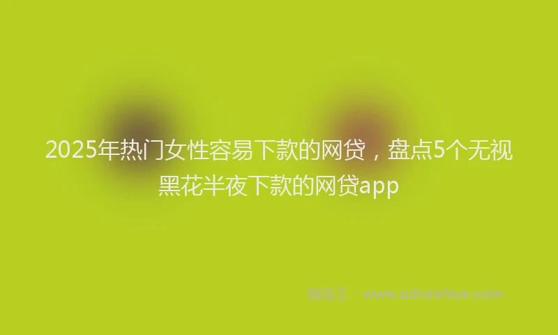 2025年热门女性容易下款的网贷，盘点5个无视黑花半夜下款的网贷app