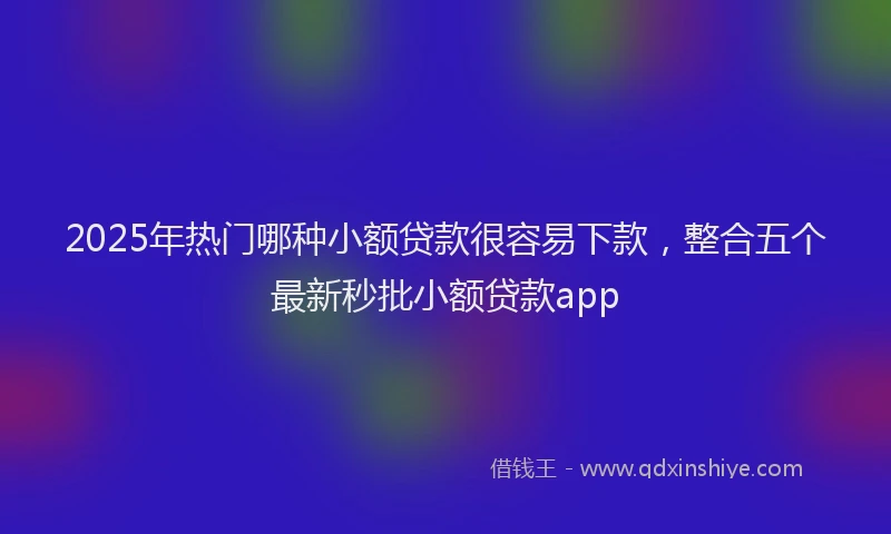 2025年热门哪种小额贷款很容易下款，整合五个最新秒批小额贷款app