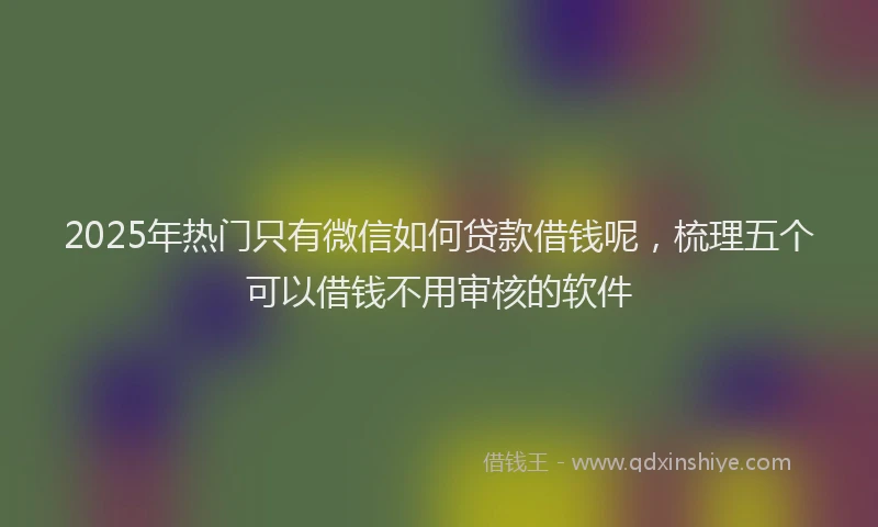 2025年热门只有微信如何贷款借钱呢，梳理五个可以借钱不用审核的软件