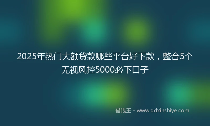 2025年热门大额贷款哪些平台好下款，整合5个无视风控5000必下口子