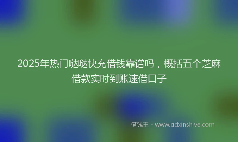 2025年热门哒哒快充借钱靠谱吗，概括五个芝麻借款实时到账速借口子