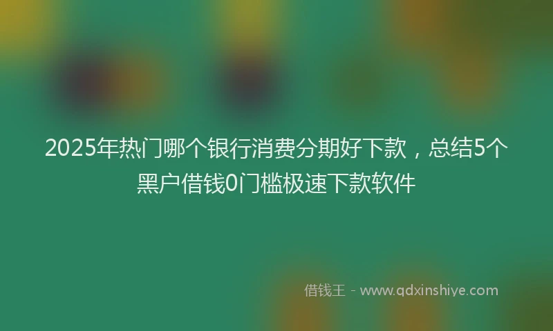 2025年热门哪个银行消费分期好下款，总结5个黑户借钱0门槛极速下款软件