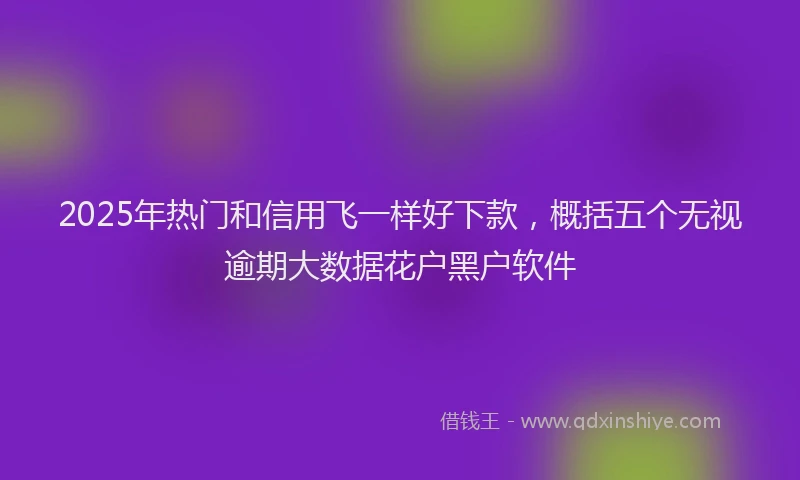 2025年热门和信用飞一样好下款，概括五个无视逾期大数据花户黑户软件