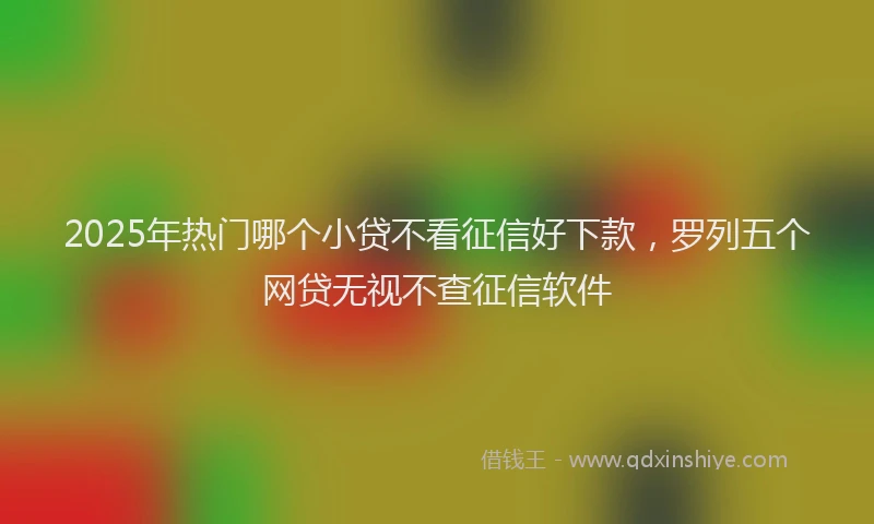 2025年热门哪个小贷不看征信好下款，罗列五个网贷无视不查征信软件