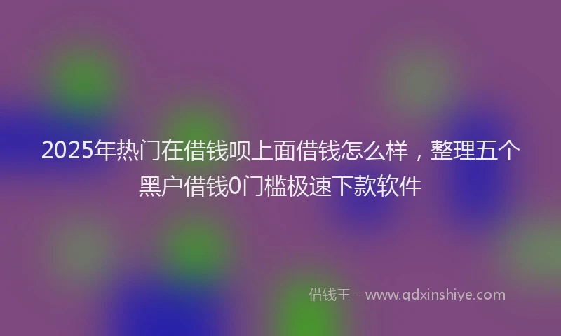 2025年热门在借钱呗上面借钱怎么样，整理五个黑户借钱0门槛极速下款软件