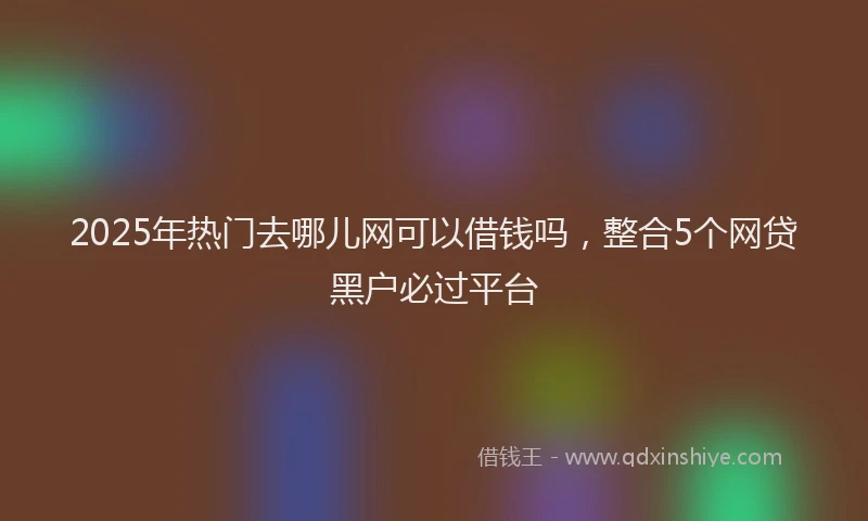 2025年热门去哪儿网可以借钱吗，整合5个网贷黑户必过平台