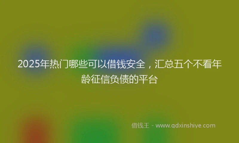 2025年热门哪些可以借钱安全，汇总五个不看年龄征信负债的平台