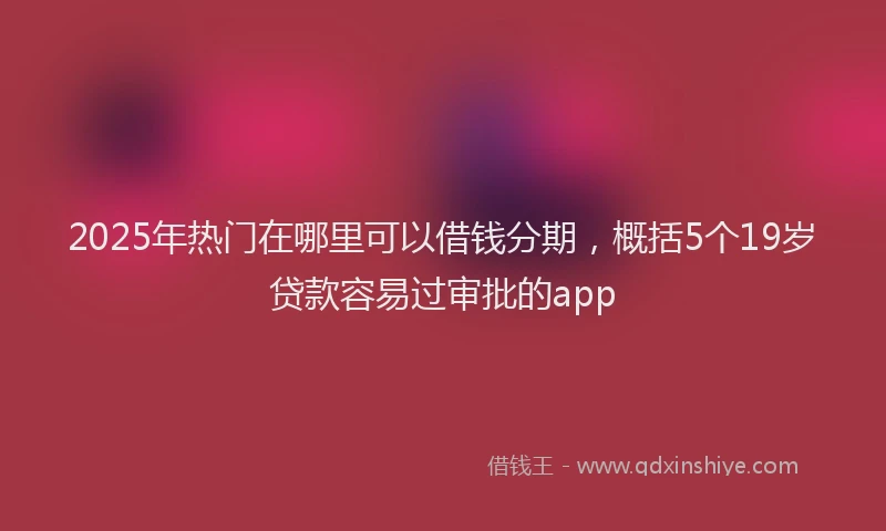 2025年热门在哪里可以借钱分期，概括5个19岁贷款容易过审批的app