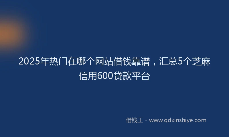 2025年热门在哪个网站借钱靠谱，汇总5个芝麻信用600贷款平台