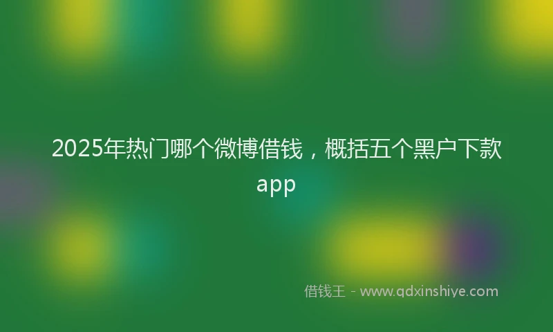 2025年热门哪个微博借钱，概括五个黑户下款app