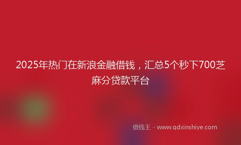 2025年热门在新浪金融借钱，汇总5个秒下700芝麻分贷款平台