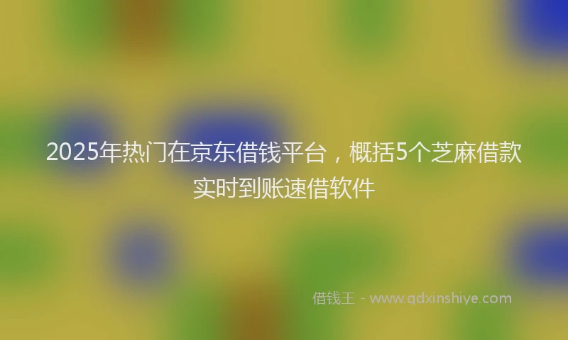 2025年热门在京东借钱平台，概括5个芝麻借款实时到账速借软件