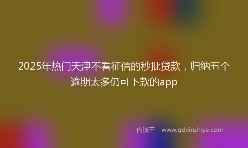 2025年热门天津不看征信的秒批贷款，归纳五个逾期太多仍可下款的app