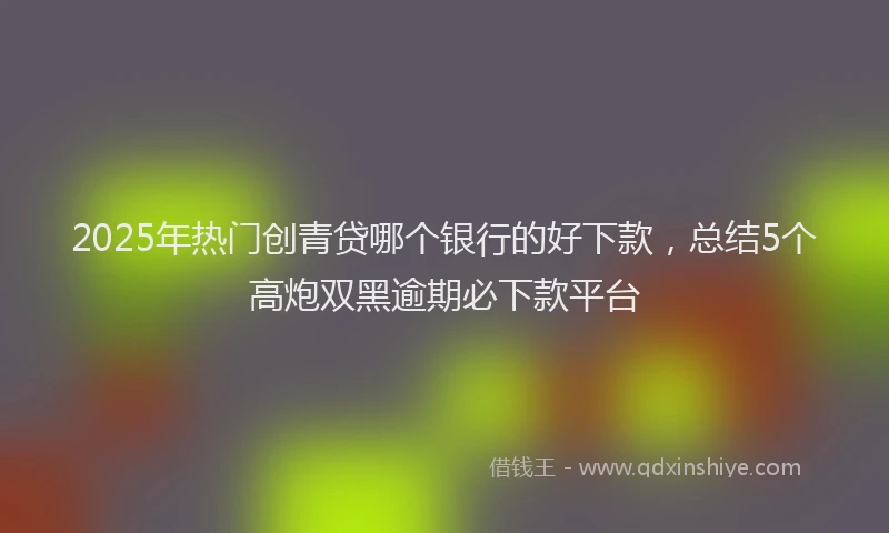 2025年热门创青贷哪个银行的好下款，总结5个高炮双黑逾期必下款平台