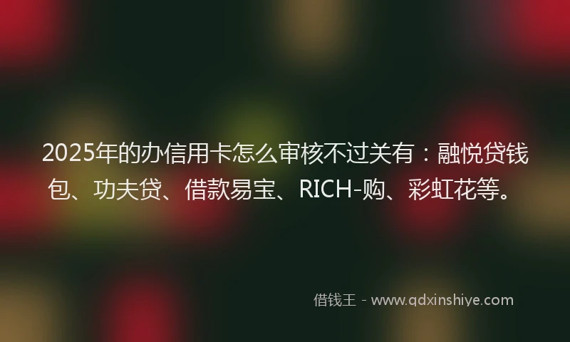 2025年的办信用卡怎么审核不过关有：融悦贷钱包、功夫贷、借款易宝、RICH-购、彩虹花等。