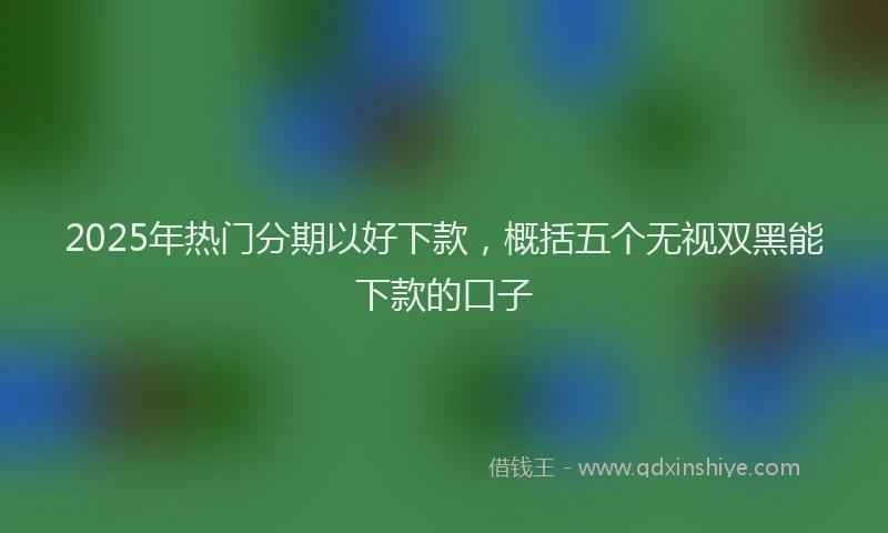 2025年热门分期以好下款，概括五个无视双黑能下款的口子