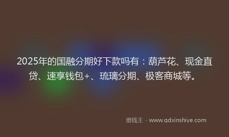 2025年的国融分期好下款吗有：葫芦花、现金直贷、速享钱包+、琉璃分期、极客商城等。