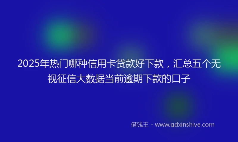 2025年热门哪种信用卡贷款好下款，汇总五个无视征信大数据当前逾期下款的口子