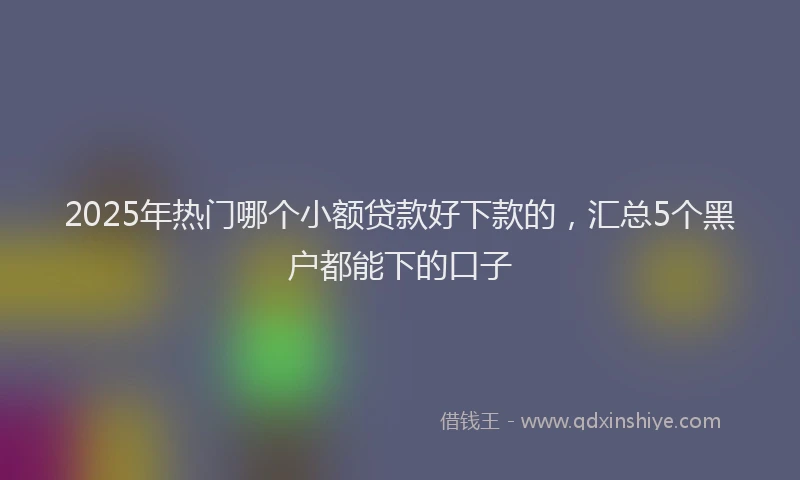 2025年热门哪个小额贷款好下款的，汇总5个黑户都能下的口子