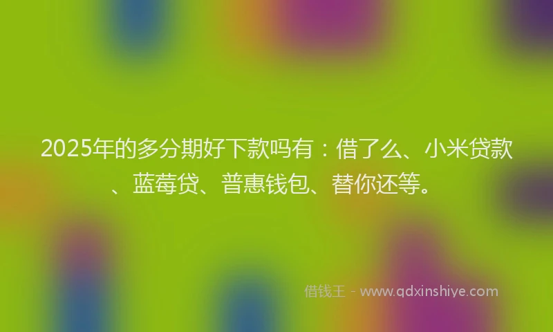 2025年的多分期好下款吗有：借了么、小米贷款、蓝莓贷、普惠钱包、替你还等。