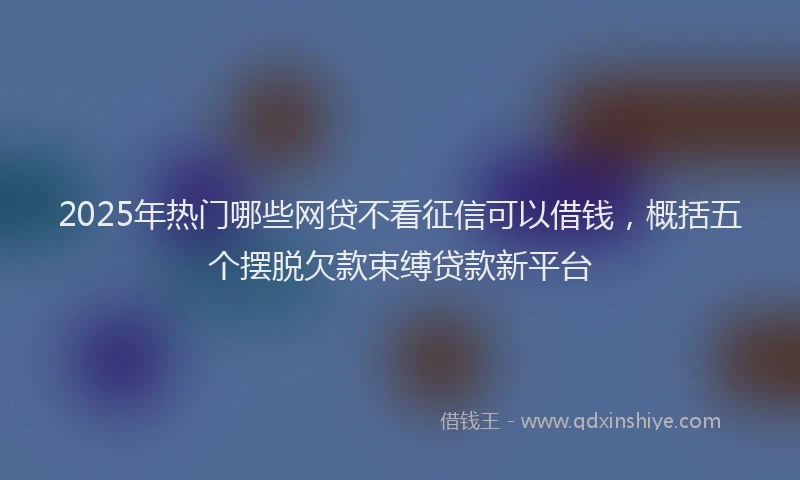 2025年热门哪些网贷不看征信可以借钱，概括五个摆脱欠款束缚贷款新平台