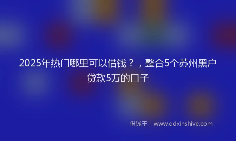 2025年热门哪里可以借钱？，整合5个苏州黑户贷款5万的口子