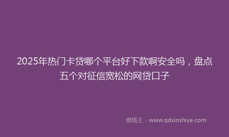 2025年热门卡贷哪个平台好下款啊安全吗，盘点五个对征信宽松的网贷口子