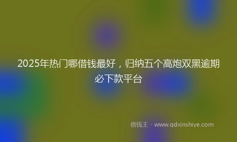 2025年热门哪借钱最好，归纳五个高炮双黑逾期必下款平台