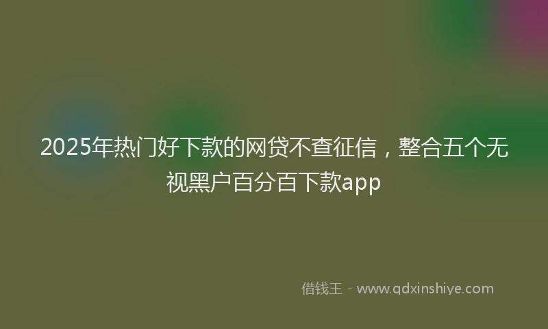2025年热门好下款的网贷不查征信，整合五个无视黑户百分百下款app
