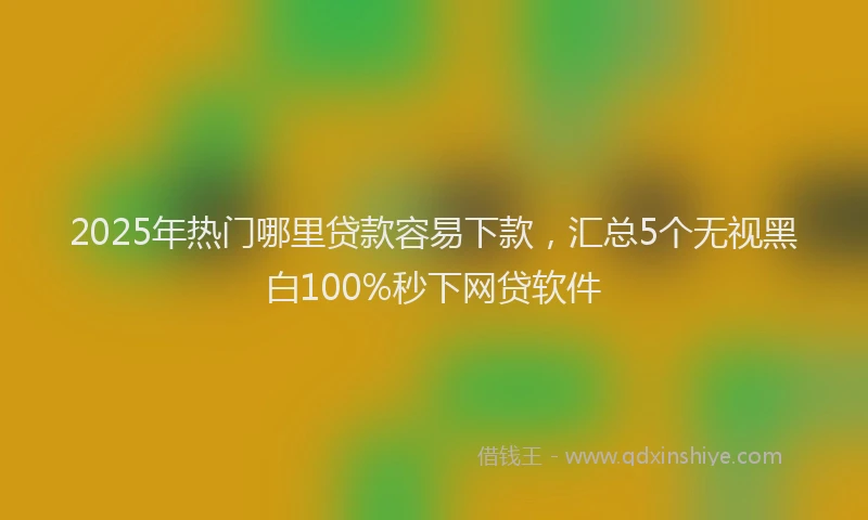 2025年热门哪里贷款容易下款，汇总5个无视黑白100%秒下网贷软件