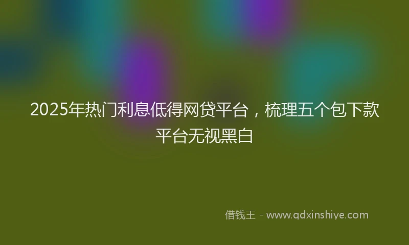 2025年热门利息低得网贷平台，梳理五个包下款平台无视黑白