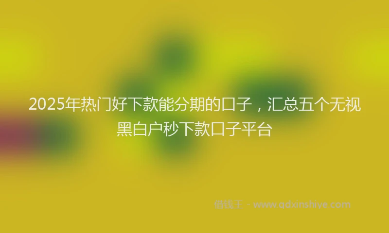 2025年热门好下款能分期的口子，汇总五个无视黑白户秒下款口子平台