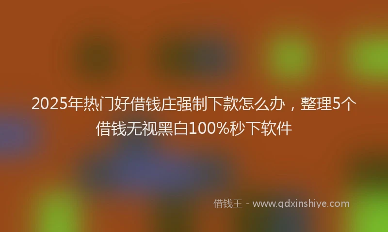 2025年热门好借钱庄强制下款怎么办，整理5个借钱无视黑白100%秒下软件