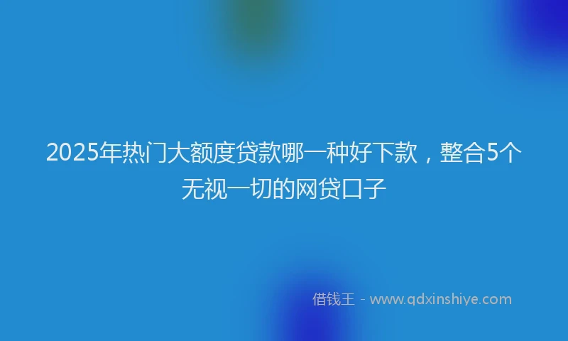 2025年热门大额度贷款哪一种好下款，整合5个无视一切的网贷口子