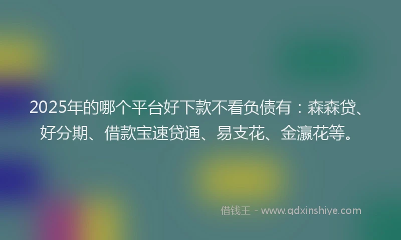 2025年的哪个平台好下款不看负债有：森森贷、好分期、借款宝速贷通、易支花、金瀛花等。