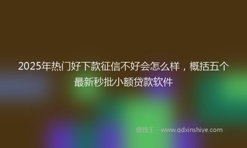 2025年热门好下款征信不好会怎么样，概括五个最新秒批小额贷款软件