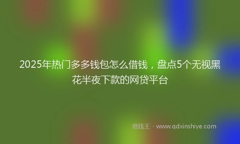 2025年热门多多钱包怎么借钱，盘点5个无视黑花半夜下款的网贷平台