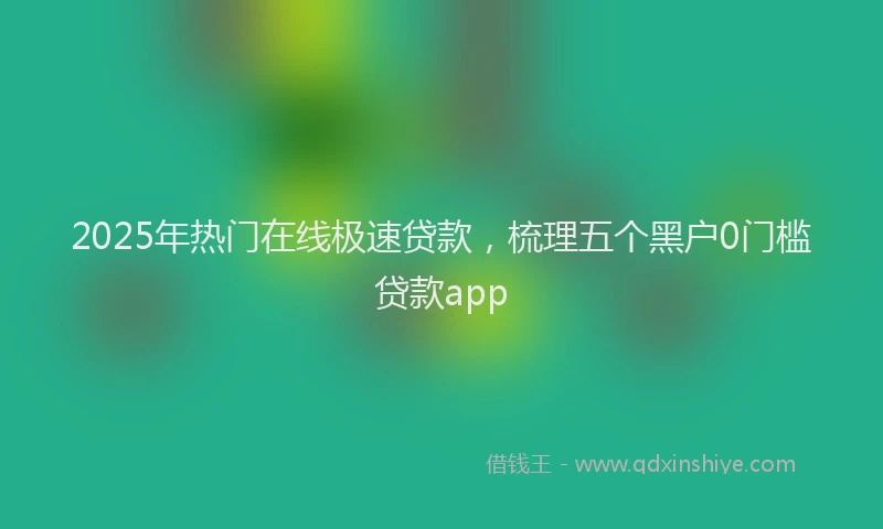 2025年热门在线极速贷款，梳理五个黑户0门槛贷款app