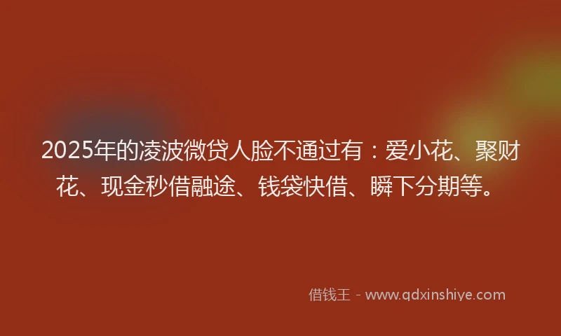 2025年的凌波微贷人脸不通过有：爱小花、聚财花、现金秒借融途、钱袋快借、瞬下分期等。