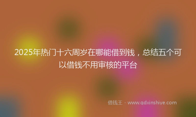 2025年热门十六周岁在哪能借到钱，总结五个可以借钱不用审核的平台