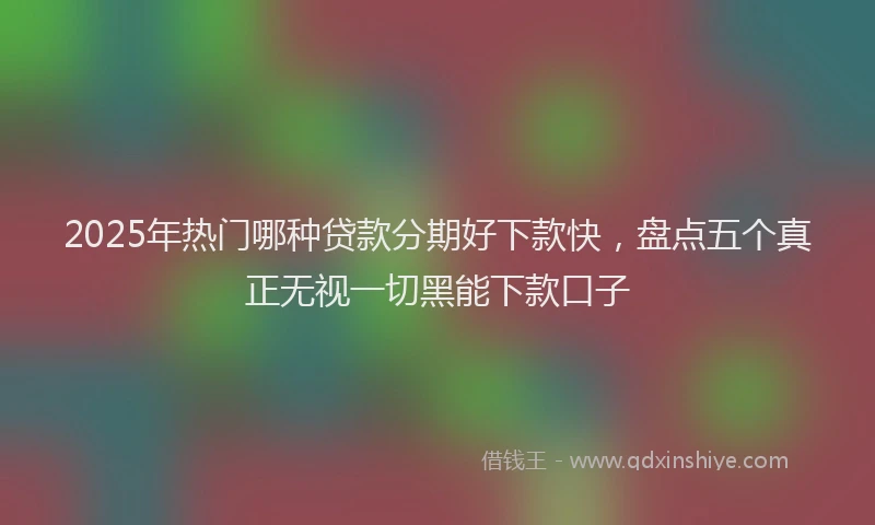 2025年热门哪种贷款分期好下款快，盘点五个真正无视一切黑能下款口子