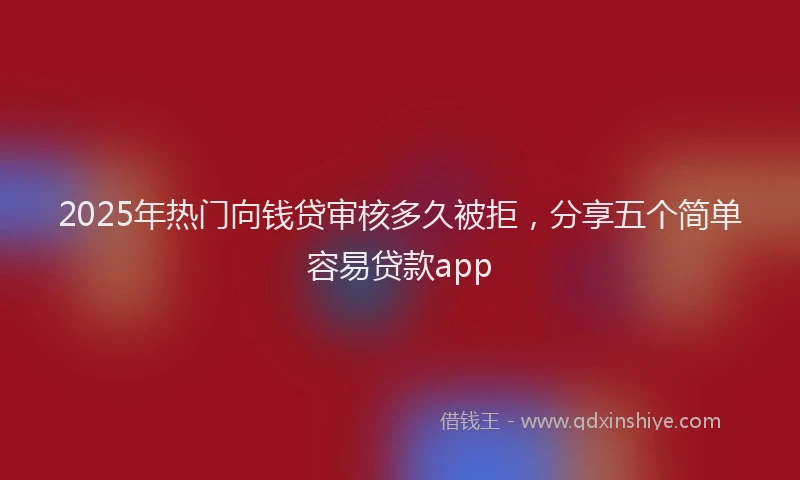 2025年热门向钱贷审核多久被拒，分享五个简单容易贷款app