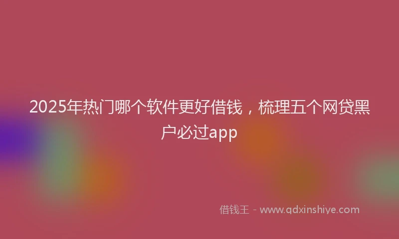 2025年热门哪个软件更好借钱，梳理五个网贷黑户必过app