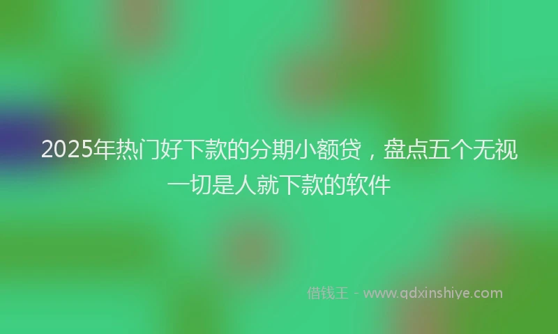 2025年热门好下款的分期小额贷，盘点五个无视一切是人就下款的软件
